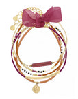 Armbandenset Caramel & Aubergine