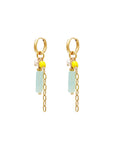 Colored Chain Earrings - Tropical Turquoise Green