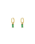 Elongated Stone Earrings - Classy Green