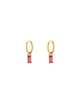 Elongated Stone Earrings - Hot Pink