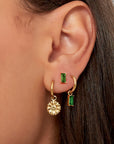 Elongated Stone Earrings - Classy Green