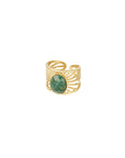 Ring 'Graceful Stripes' - Green Stone