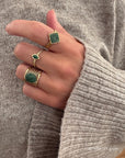 Ring 'Graceful Stripes' - Green Stone
