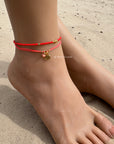 Elegance Anklet - Coral Red