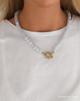 Kralenketting Jade - Lichtblauw