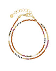 Delicate Wrap Bracelet - Caramel & Aubergine