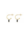 Little Stud Hoop Earrings - Black Spinel
