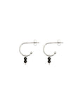 Little Stud Hoop Earrings - Black Spinel