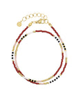 Delicate Wrap Bracelet - Red & Pink