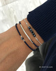 Armbandenset Navy & Silver