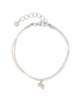 Dainty Duo armband - Champagne - Zilverkleur