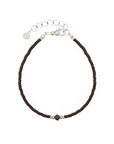 Diamond Bracelet - Chocolate Brown - Zilver