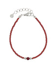 Diamond Bracelet - Deep Red - Zilver