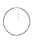 Little Beads Necklace - Black - Zilver