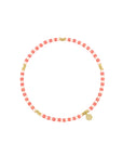 Roze kralenarmbandje elastiek 'Pastel Stripes'
