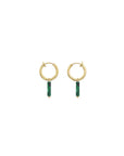 Minimalistic Clip On Earrings - Malachite