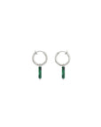 Minimalistic Clip On Earrings - Malachite
