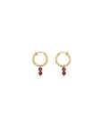 Minimalistic Clip On Earrings - Red Garnet