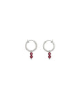 Minimalistic Clip On Earrings - Red Garnet