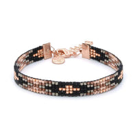 Beaded Bracelet ‘Metallic Black & Brown’