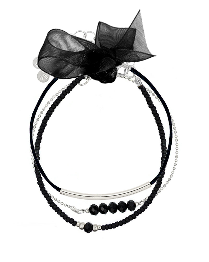 Armbandenset Black & Silver