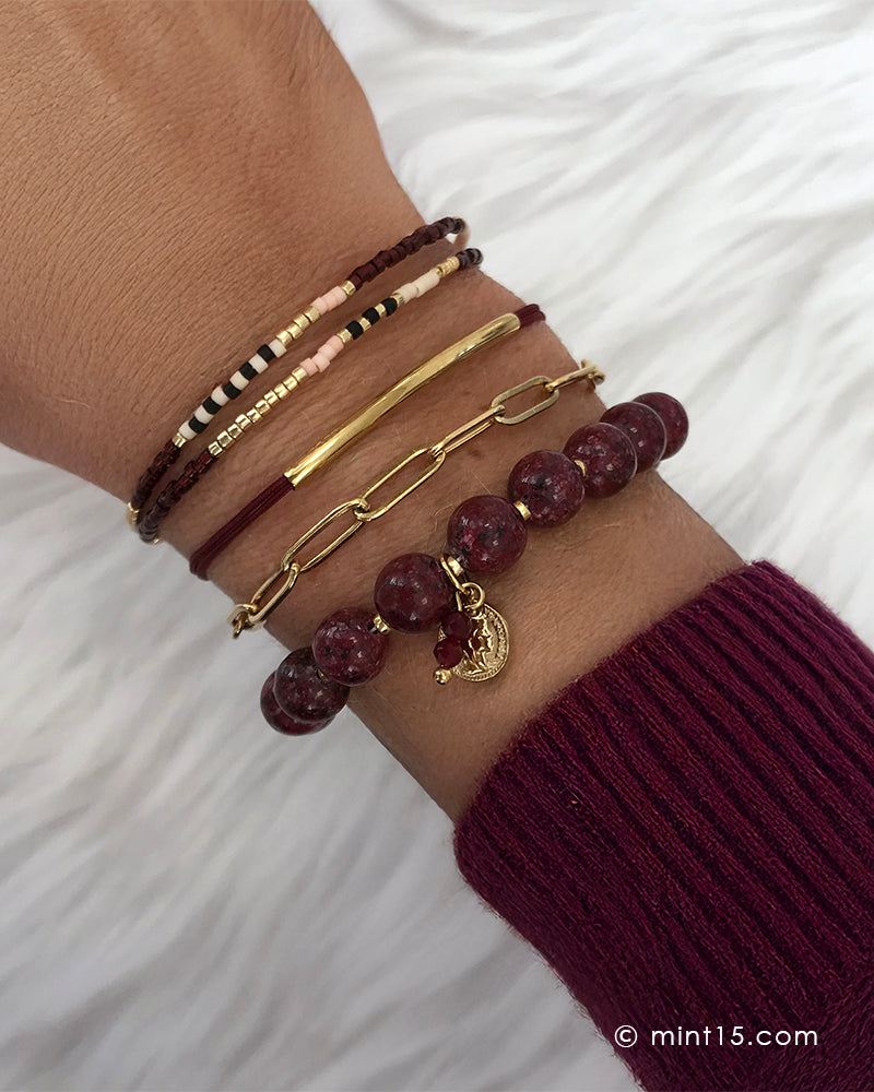 Armbandenset Burgundy Love