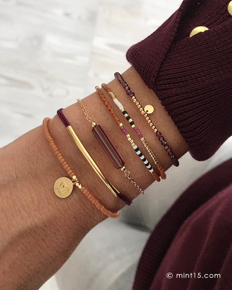 Armbandenset Caramel & Aubergine v3