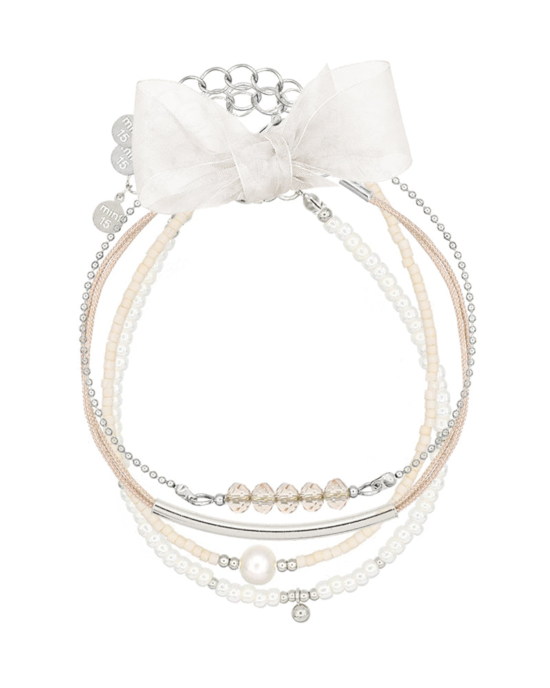 Armbandenset Natural & Silver