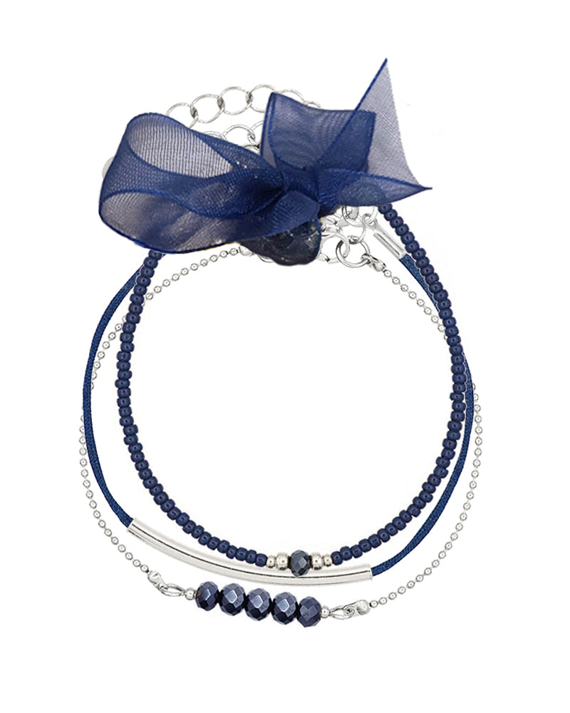 Armbandenset Navy & Silver