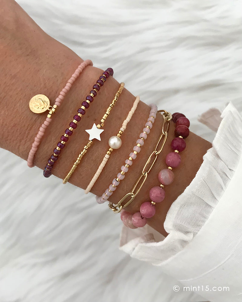 Armbandenset Pink & Bordeaux 2