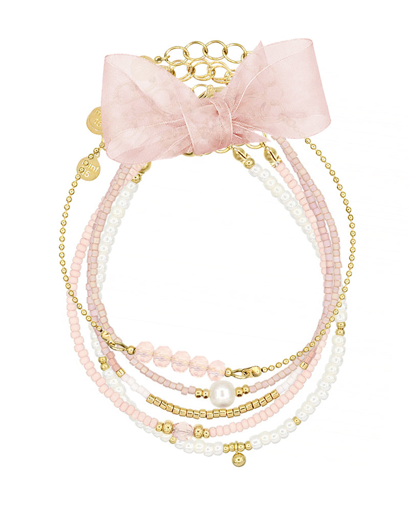 Armbandenset Vintage Pink & Pearl