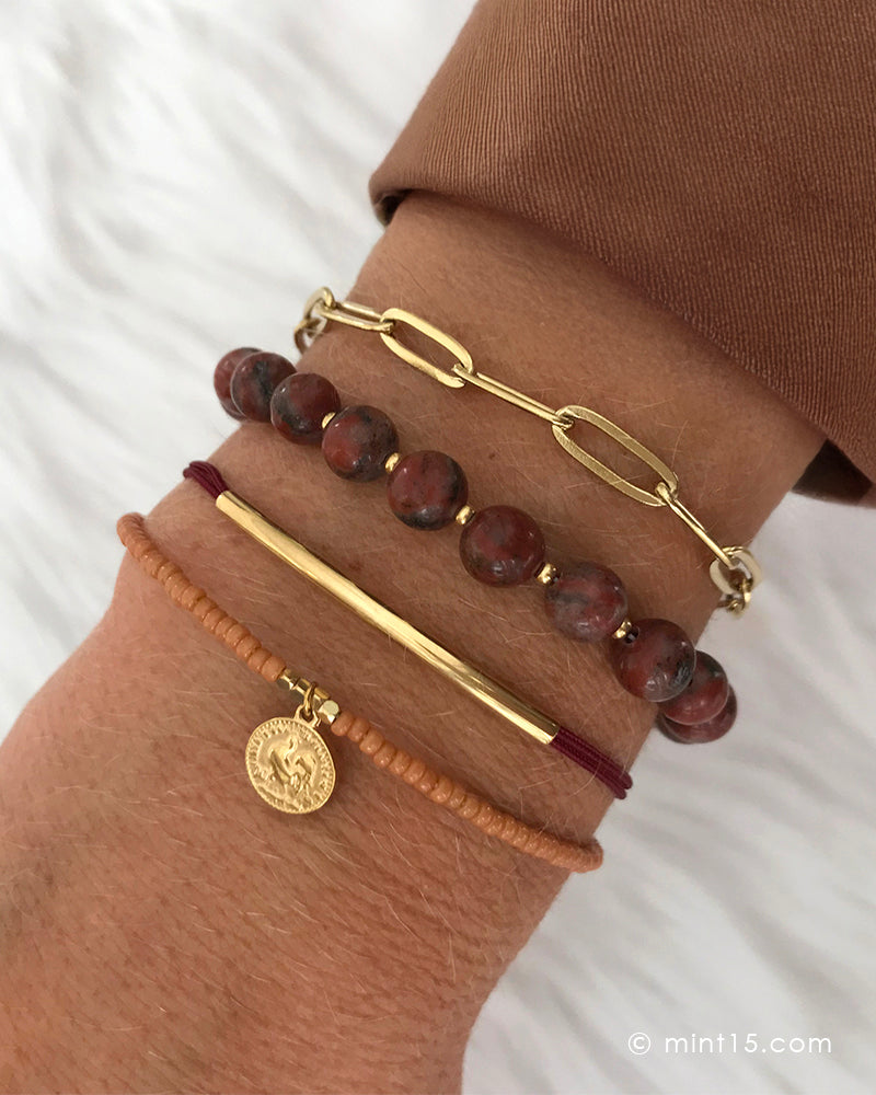 Armbandenset Bruin & Rood