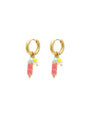Dangling Bar Earrings - Coral Pink
