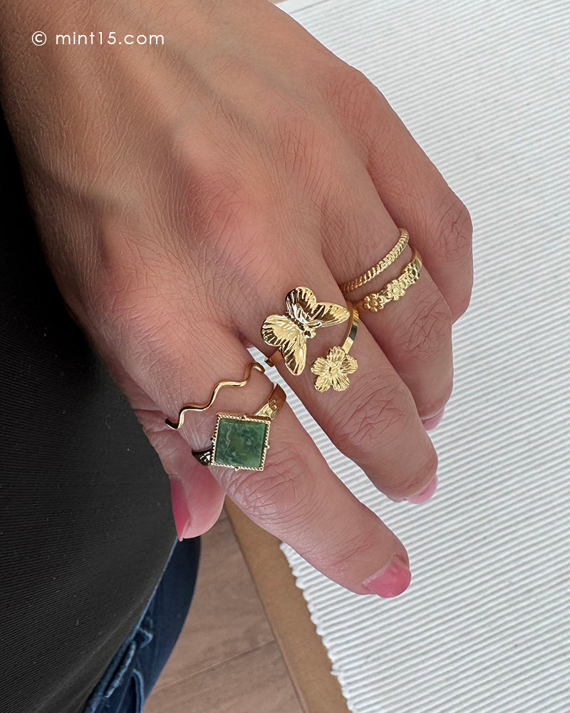 Ring &#39;Diamond Stone&#39; - Green