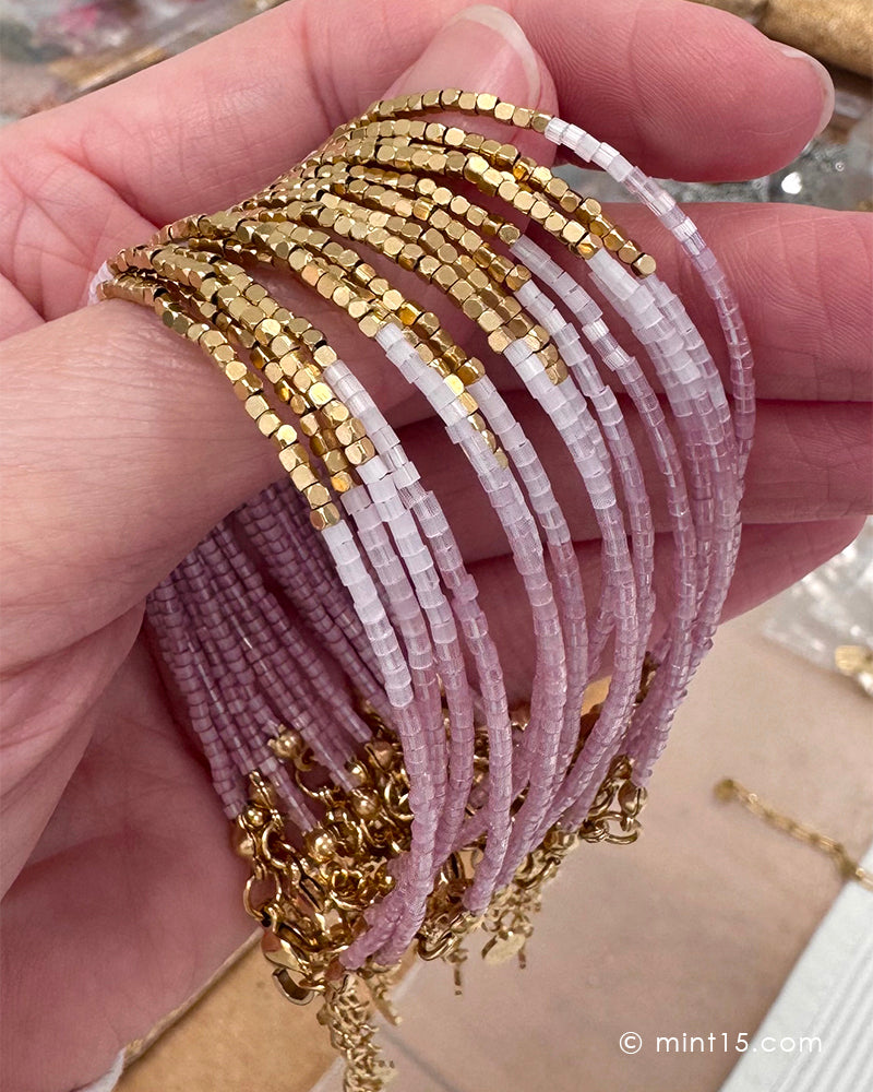 Silk Satin Bracelet - Antique Lilac