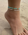 White & Turquoise Anklet