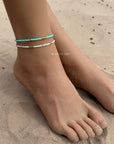 White & Turquoise Anklet