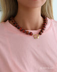Bubbles Statement Beaded Necklace 'Fire Glow'