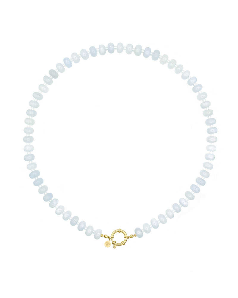 Kralenketting Jade - Lichtblauw