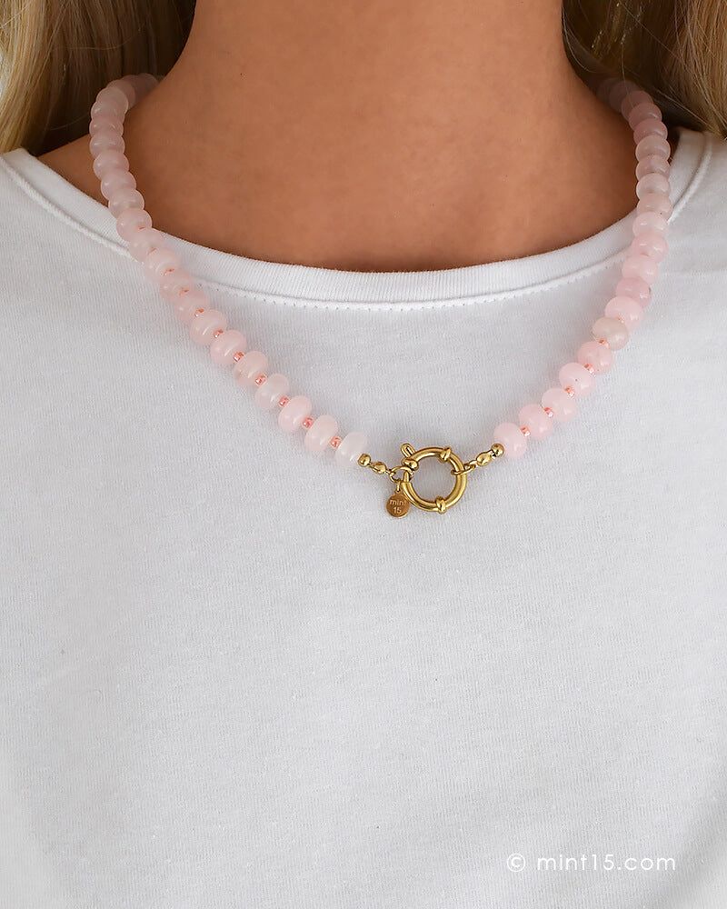 Kralenketting Jade - Lichtroze