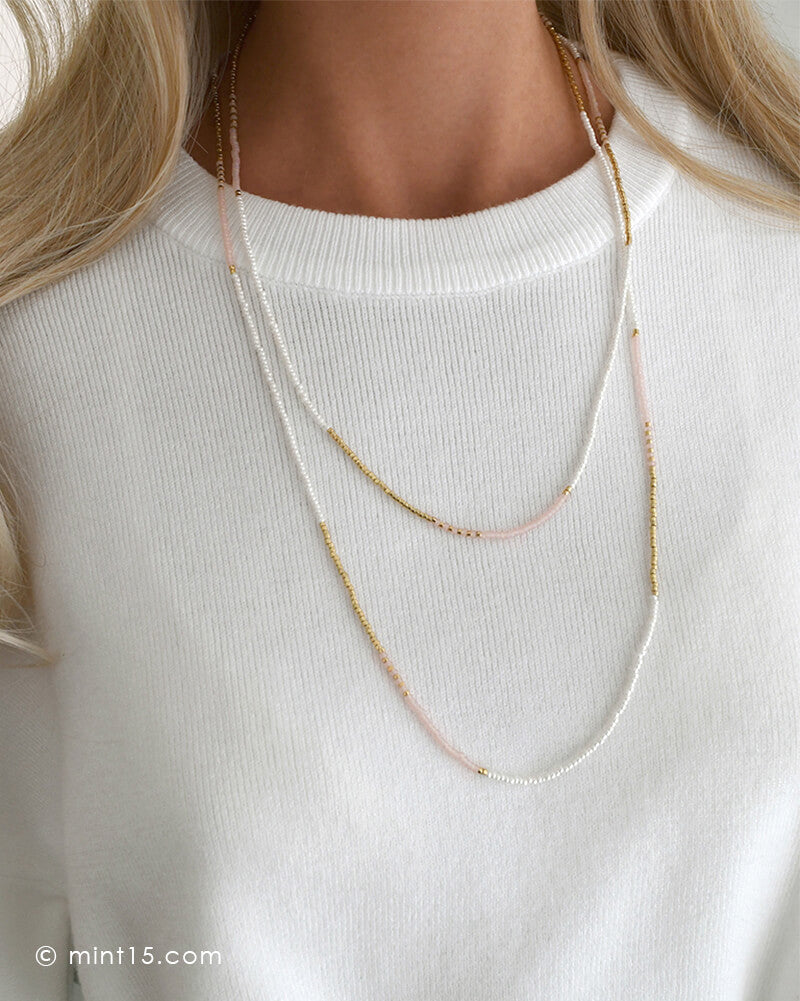 Lange wikkelketting roze