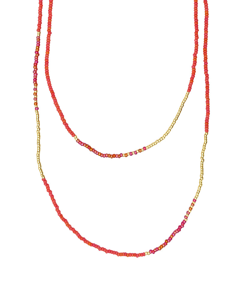 Lange kralen wikkelketting 'Indian Summer' 
