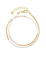 Beaded Wrap Bracelet - Vintage Pink & Pearl