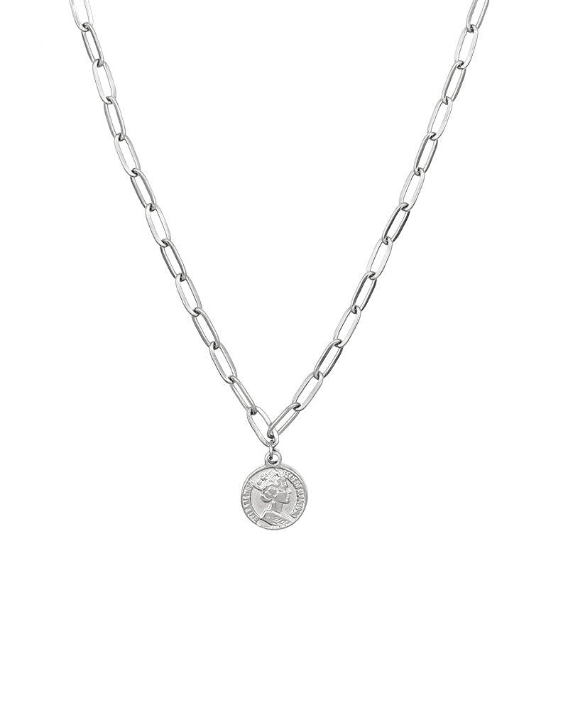 Chain & Coin Necklace - Zilver