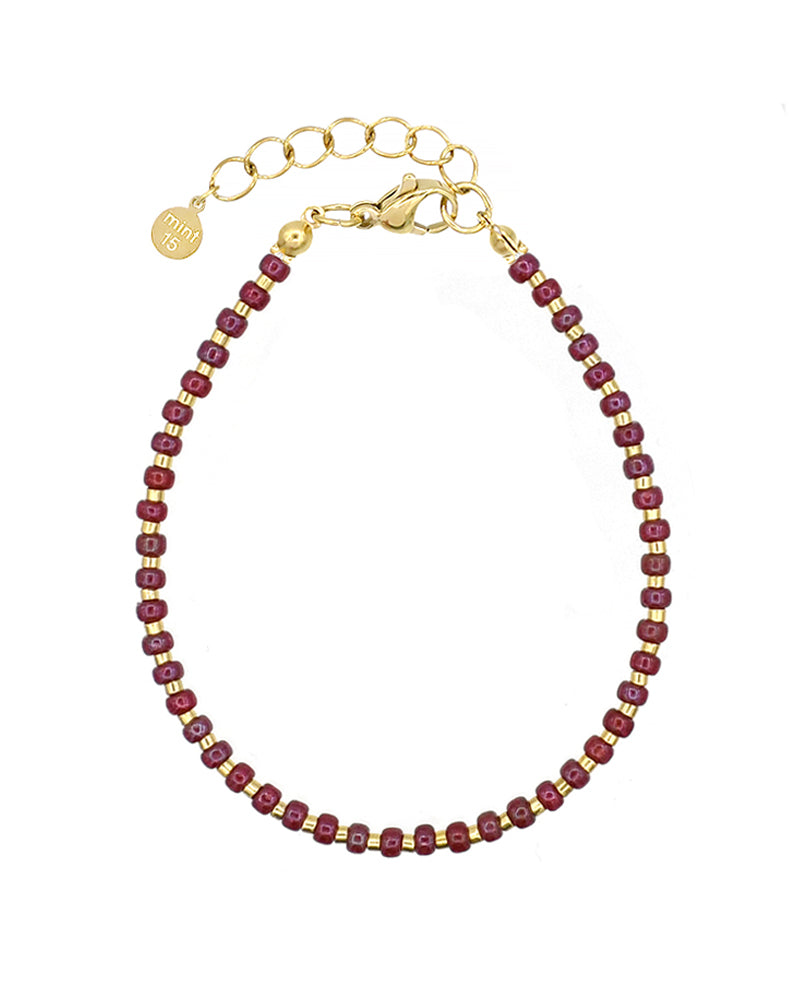 Dotted Bracelet - Shiny Burgundy