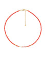 Kralenketting kwarts & parel Coral Sunset