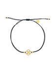 Ornament armbandje met zwarte koordjes