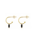 Little Stud Hoop Earrings - Black Spinel