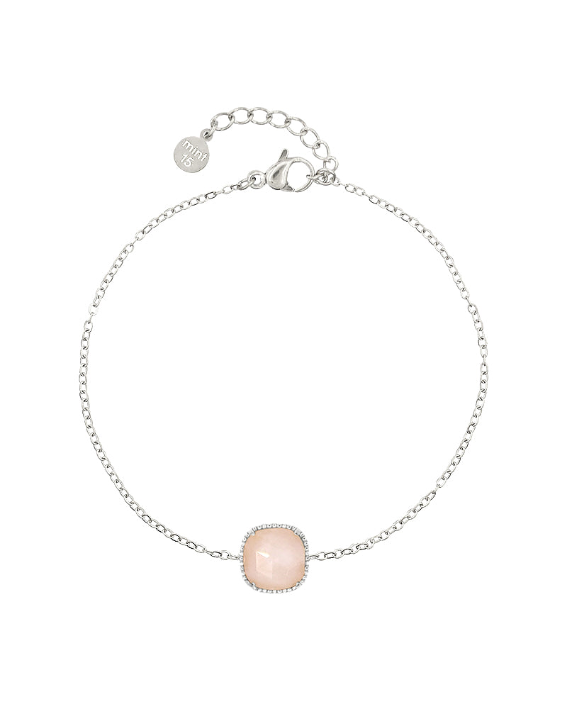 Rosequartz Bracelet - Zilver
