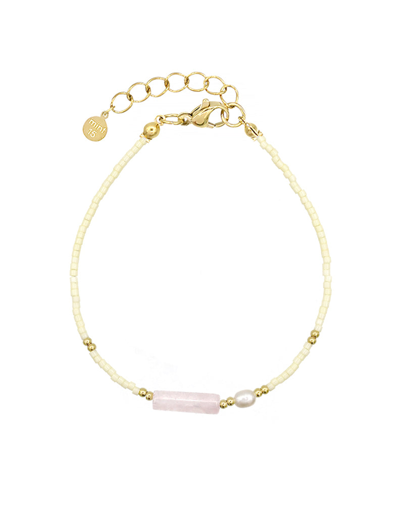 Rosequartz & Pearl Bracelet - Soft Sunrise